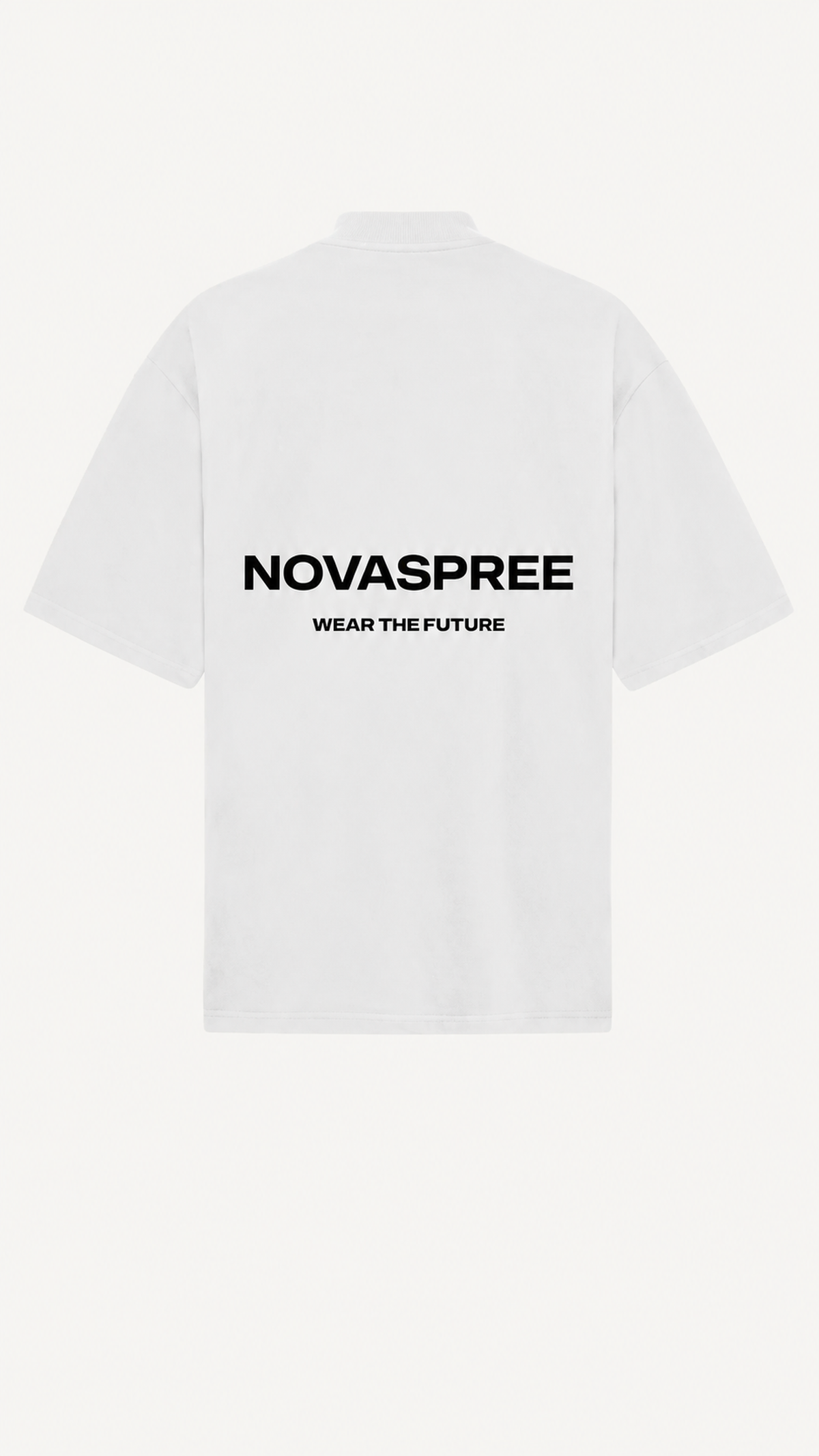 NOVASPREE WHITE OVERSIZED CREW NECK TEE