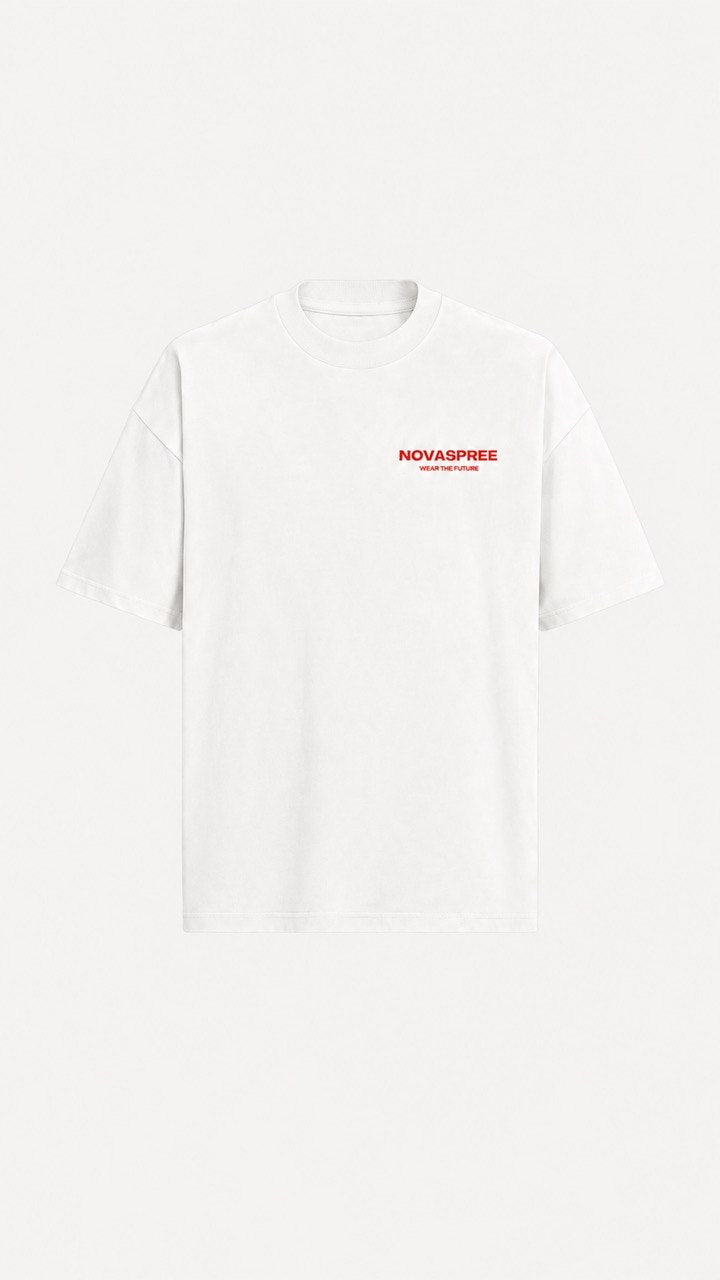 NOVASPREE WEAR THE FUTURE RELAXED TEE WHITE x RED