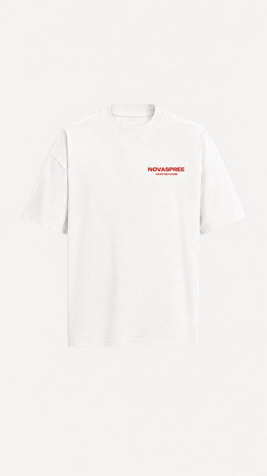 NOVASPREE WEAR THE FUTURE RELAXED TEE WHITE x RED
