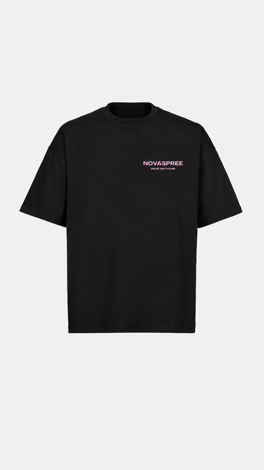 NOVASPREE WEAR THE FUTURE OVERSIZED TEE BLACK X PINK